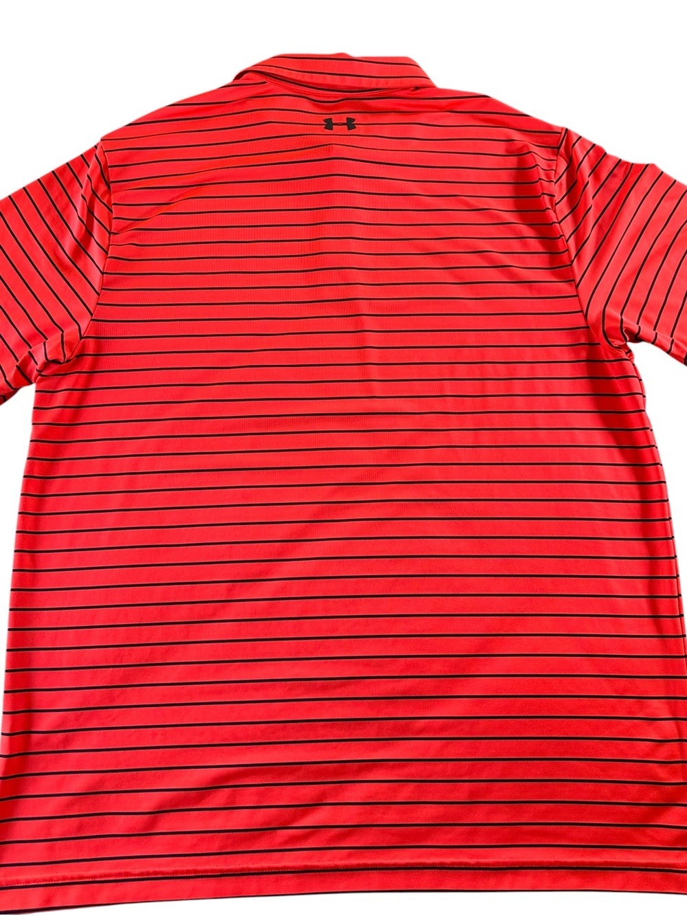 Under Armour Red Polo with Thin Black Stripes Men’s XL - Picture 5 of 9
